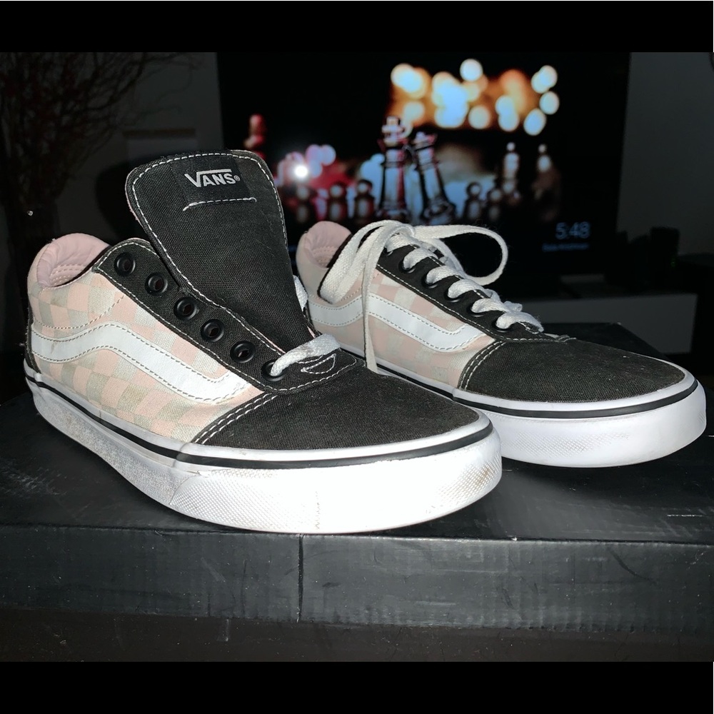 Vans Pink, white black checkerboard